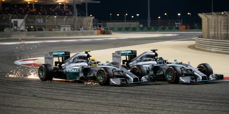 Hamilton en Rosberg De iconische clash in Bahrein 2014