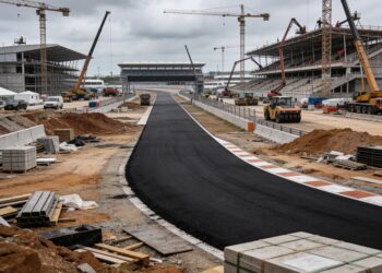 bestelwagen crasht op f1 circuit madrid zorgen om bouw
