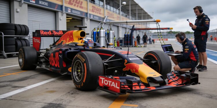 verstappen test vernieuwde red bull rb22 op silver