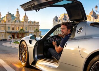 alonso imponeert met zeldzame porsche in monaco
