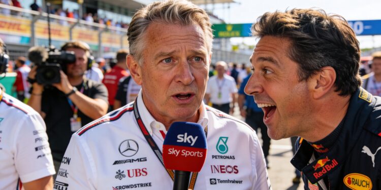fallon bijt in microfoon brundle tijdens grid walk