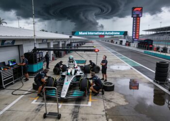 gp miami vervroegd door dreiging van zwaar onweer