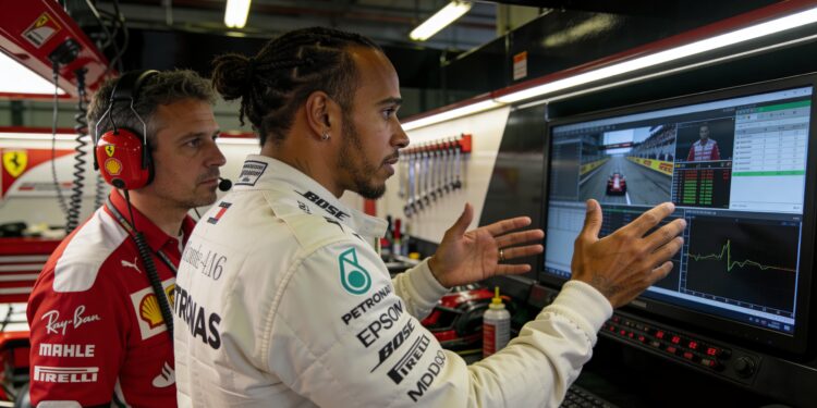 hamilton zet ferrari simulator aan de kant na miam