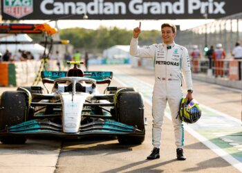 russell pakt sprintpole in canada mercedes sluit e