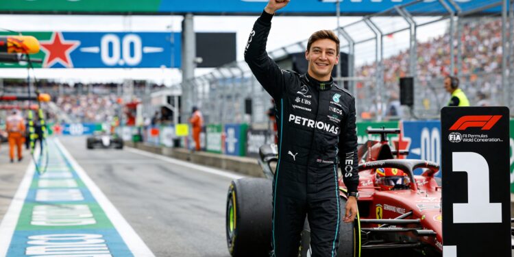 russell schittert voor ferrari in canada motorpech