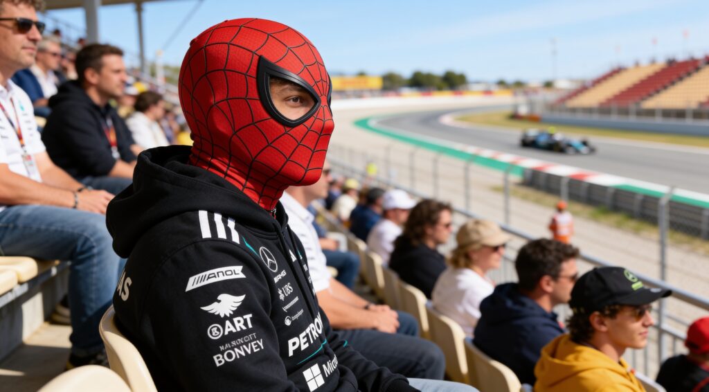 antonelli als spider man gespot f1 onthult beelden