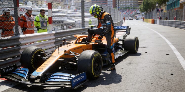 drama voor norris kampioen valt uit in monaco door