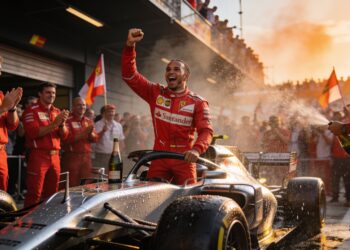 hamilton breekt de ban eerste overwinning voor fer