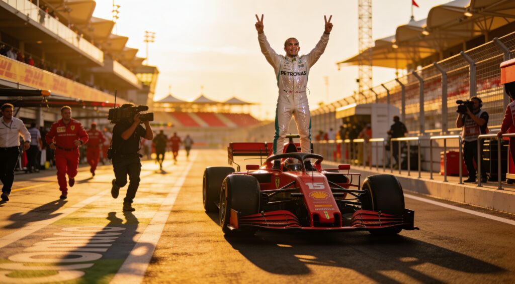 hamilton pakt historische eerste zege voor ferrari 2