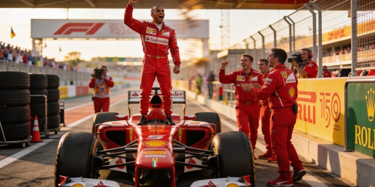 Hamilton schrijft historie met eerste Ferrari-winst in Spanje 1 hamilton schrijft historie met eerste ferrari wins