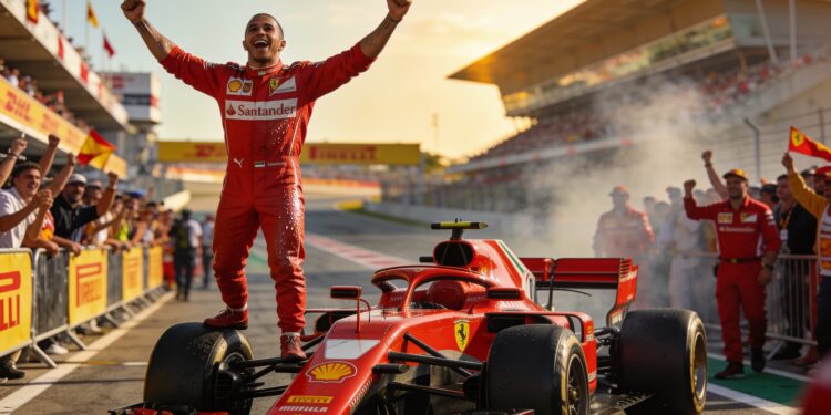 Hamilton slaat terug met eerste zege voor Ferrari in Spanje 1 hamilton slaat terug met eerste zege voor ferrari