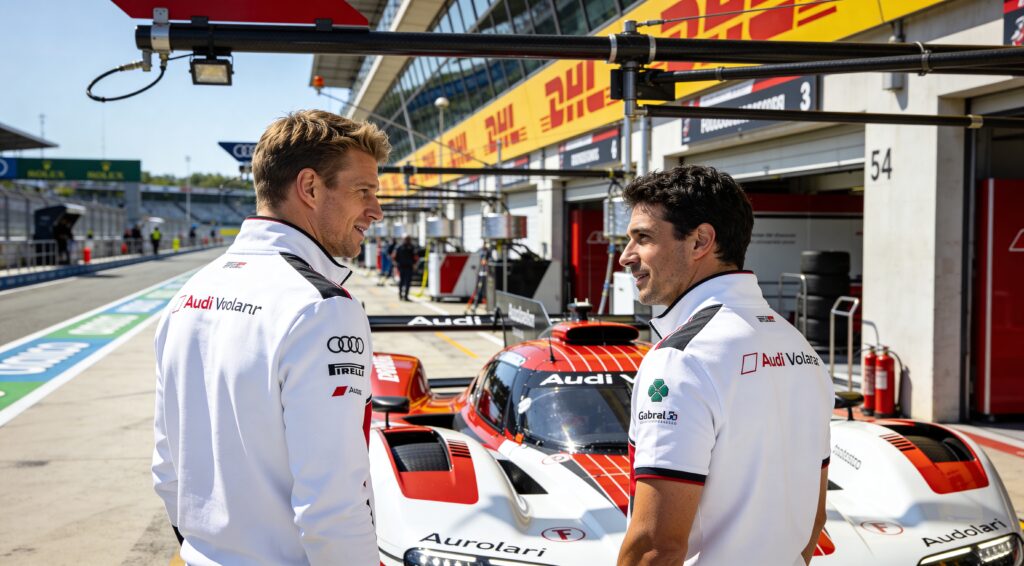 hulkenberg en bortoleto testen 1001 pk sterke audi